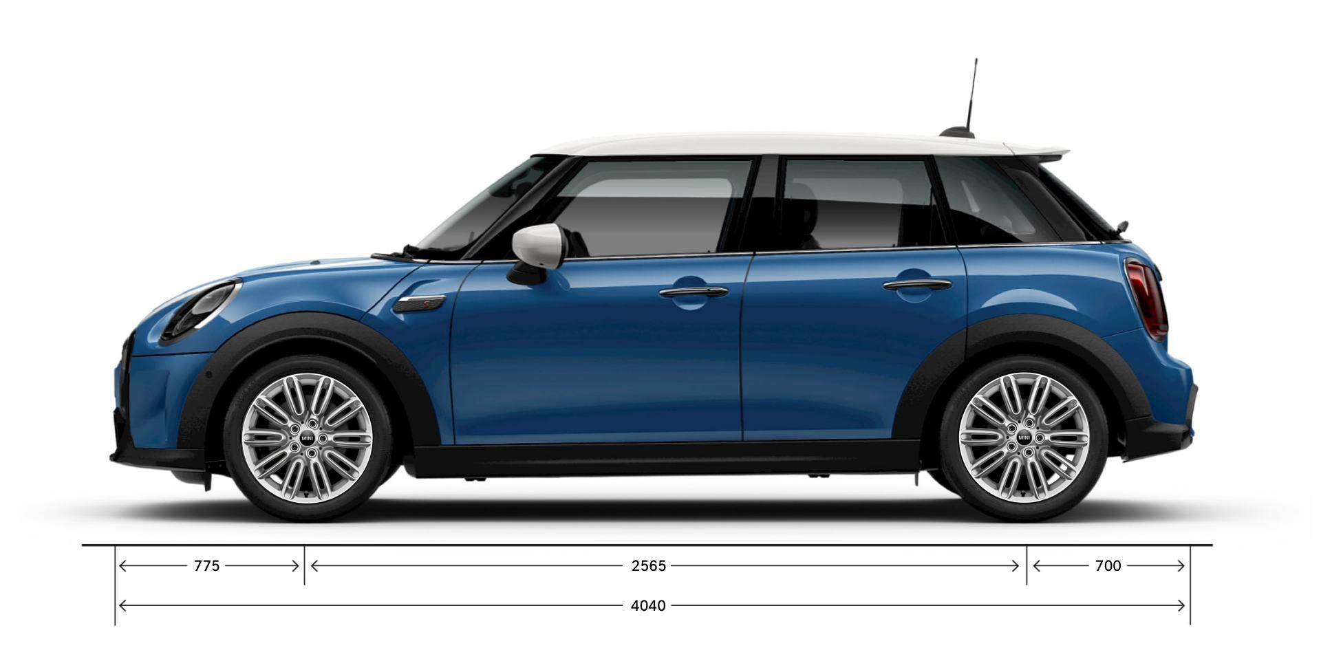 The New MINI 5 Door – side view – dimensions